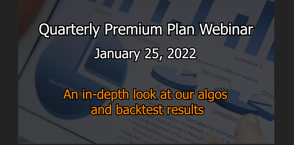 Quarterly Premium Plan Webinar – January 25, 2022